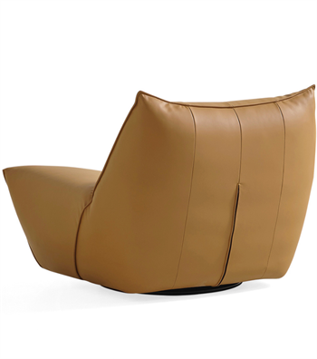 Java Comfort Swivel Armchair with Metal Legs Brown Leather