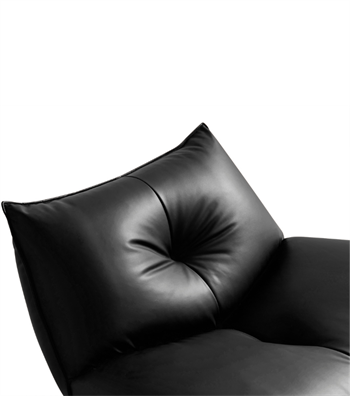 Java Comfort Swivel Armchair with Metal Legs Black Leather