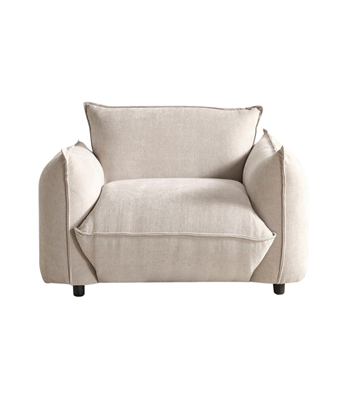 Kant Beige Armchair with Metal Details