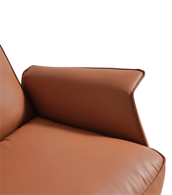 Karfas Swivel Armchair with Metal Legs Terracotta Leather
