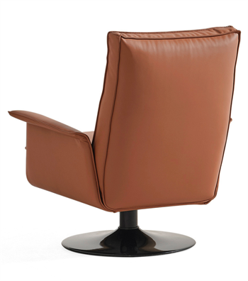 Karfas Swivel Armchair with Metal Legs Terracotta Leather