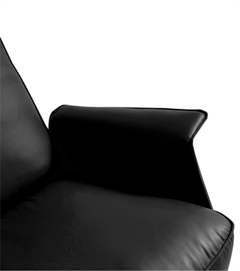 Karfas Swivel Armchair with Metal Legs Black Leather