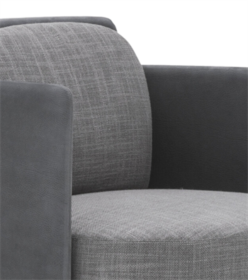 Karum Deri Detay Metal Ayak Berjer Gri