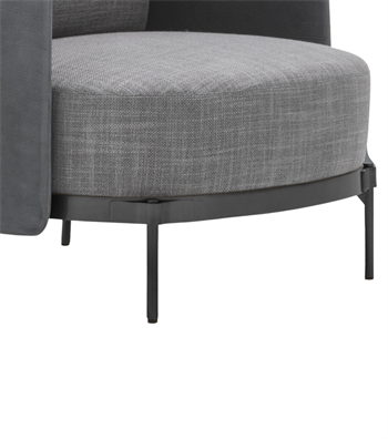 Karum Deri Detay Metal Ayak Berjer Gri