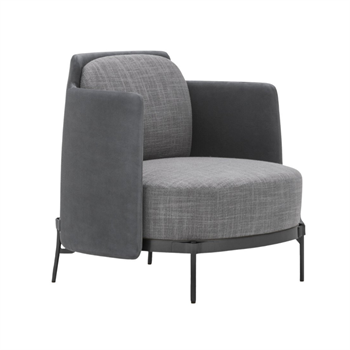 Karum Deri Detay Metal Ayak Berjer Gri