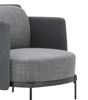 Karum Deri Detay Metal Ayak Berjer Gri