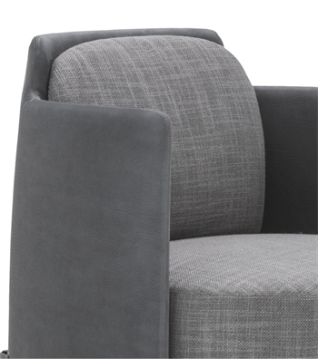 Karum Deri Detay Metal Ayak Berjer Gri