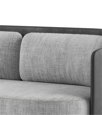 Karum Leather Detail Metal Leg Sofa Gray