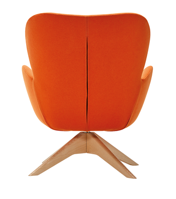 Kazu Döner Ahşap Ayak Berjer Kaşe Turuncu