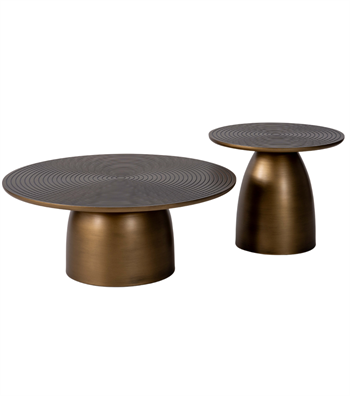 Khufu Ahşap İkili Orta Sehpa Takımı Brass