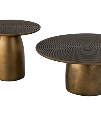 Khufu Ahşap İkili Orta Sehpa Takımı Brass