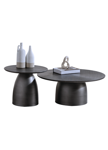 Khufu Ahşap İkili Orta Sehpa Takımı Silver