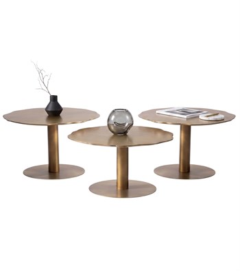 Killian Brass Ahşap 3lü Orta Sehpa Takımı