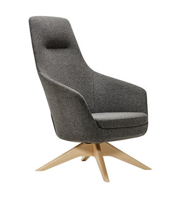 Ledo Döner Ahşap Ayak Berjer Kaşe Gri