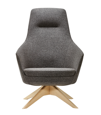 Ledo Döner Ahşap Ayak Berjer Kaşe Gri