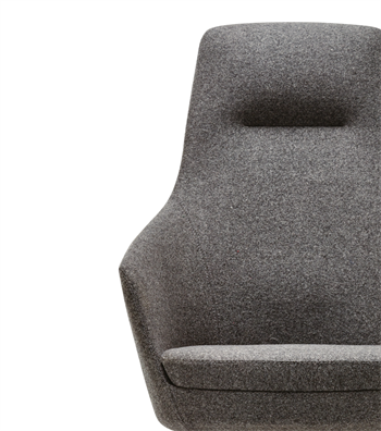 Ledo Döner Ahşap Ayak Berjer Kaşe Gri