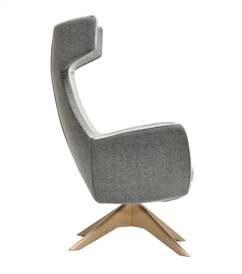 Leo Döner Ahşap Ayak Berjer Kaşe Açık Gri