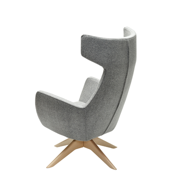 Leo Döner Ahşap Ayak Berjer Kaşe Açık Gri