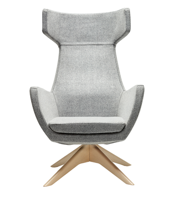 Leo Döner Ahşap Ayak Berjer Kaşe Açık Gri