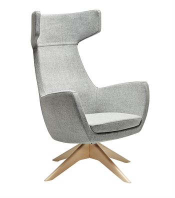 Leo Döner Ahşap Ayak Berjer Kaşe Açık Gri