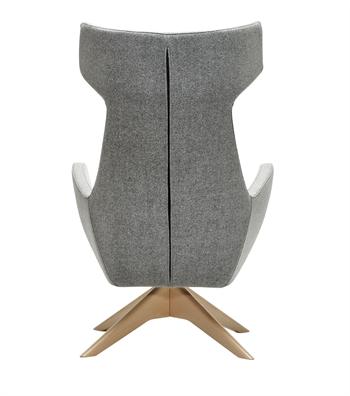 Leo Döner Ahşap Ayak Berjer Kaşe Açık Gri