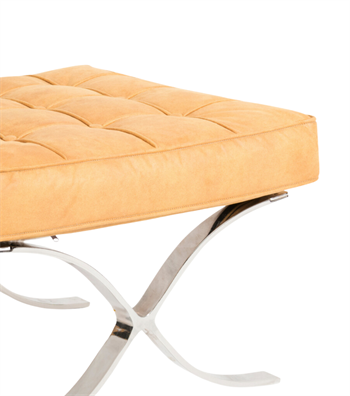 Litrus Krom Ayak Deri Puf Sarı