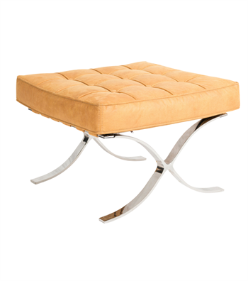 Litrus Krom Ayak Deri Puf Sarı