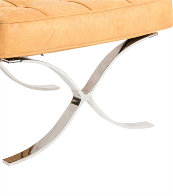 Litrus Krom Ayak Deri Puf Sarı