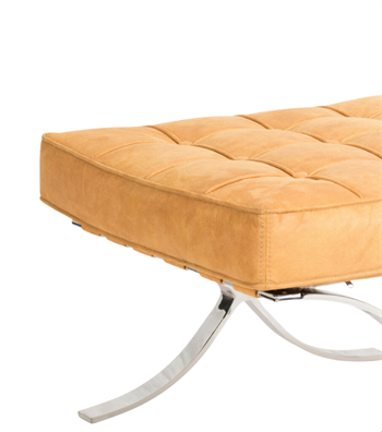 Litrus Krom Ayak Deri Puf Sarı