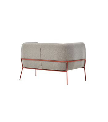 Lucia Rose Metal Leg Brown Double Sofa