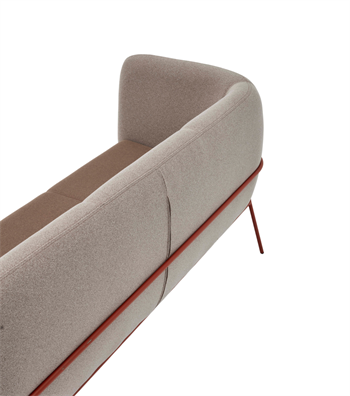 Lucia Rose Metal Leg Brown Double Sofa