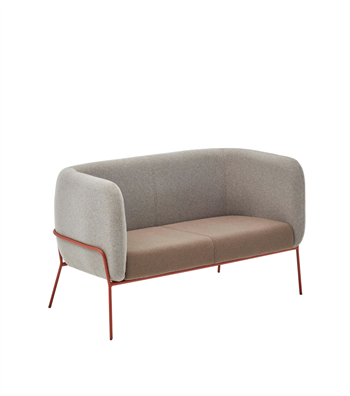 Lucia Rose Metal Leg Brown Double Sofa