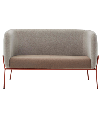 Lucia Rose Metal Leg Brown Double Sofa