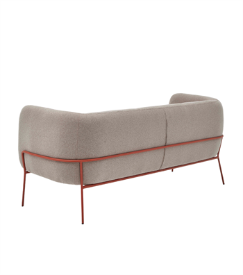 Lucia Rose Metal Leg Brown Double Sofa