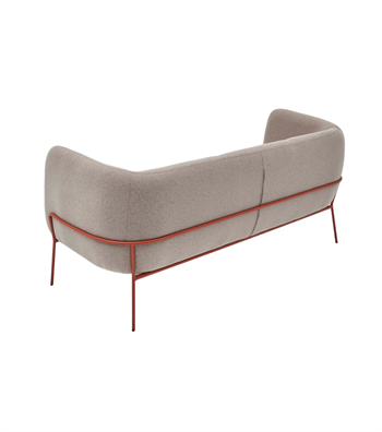 Lucia Rose Metal Leg Brown Triple Sofa