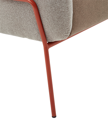 Lucia Rose Metal Leg Brown Triple Sofa