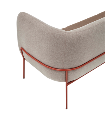 Lucia Rose Metal Leg Brown Triple Sofa