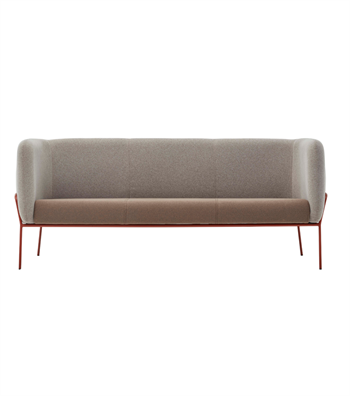 Lucia Rose Metal Leg Brown Triple Sofa
