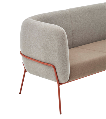 Lucia Rose Metal Leg Brown Triple Sofa