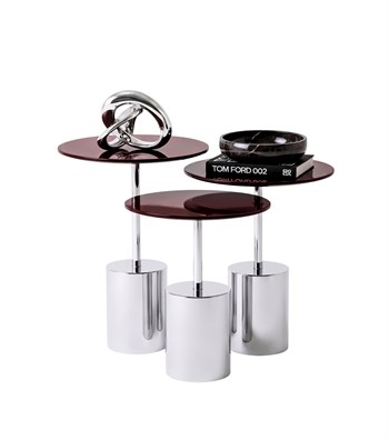 Ludwig Bordo Ahşap Lake Paslanmaz Krom Ayak 3lü Yan Sehpa Takımı