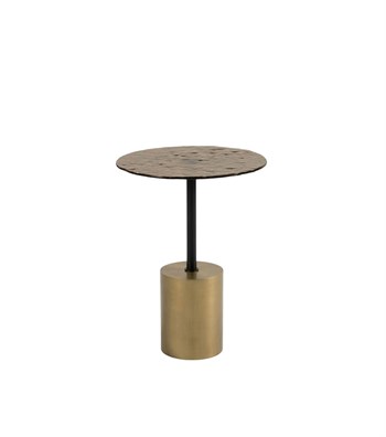 Ludwig Füzyon Cam Brass Metal 3lü Yan Sehpa Takımı