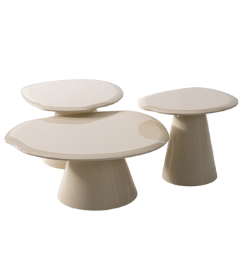 Mardan Ahşap Üçlü Orta Sehpa Takımı Lake Beyaz