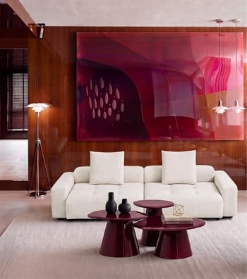Mardan Merlot Lake Ahşap 3lü Orta Sehpa Takımı
