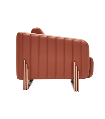Mizu Metal Detail Leather Triple Sofa