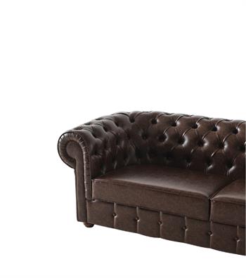 Mozart Chester Sofa Brown Leather