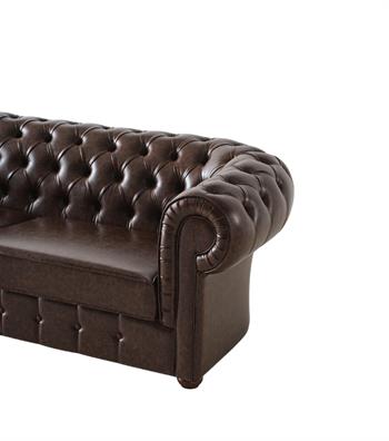 Mozart Chester Sofa Brown Leather