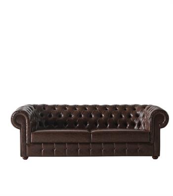 Mozart Chester Sofa Brown Leather