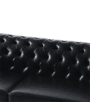 Mozart Chester Leather Sofa Black
