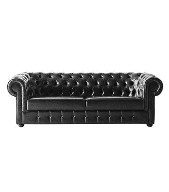 Mozart Chester Leather Sofa Black