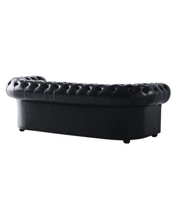 Mozart Chester Leather Sofa Black